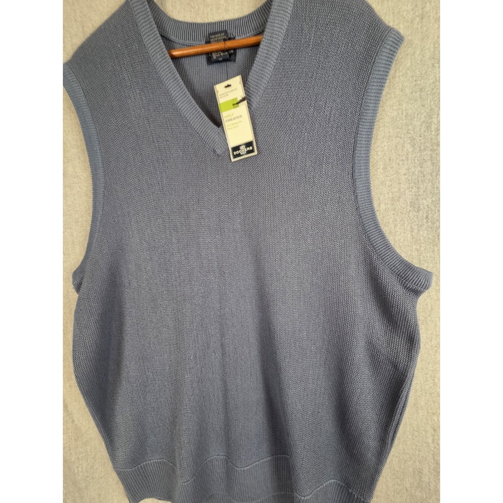Dockers Golf Sweater Vest Mens XL Pullover Classic Full Swing Fit Cut Blue NEW